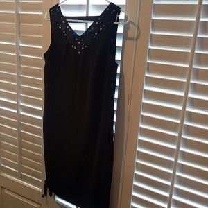 Ann Taylor embellished black dress
